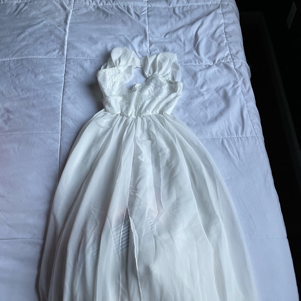 White chiffon dress